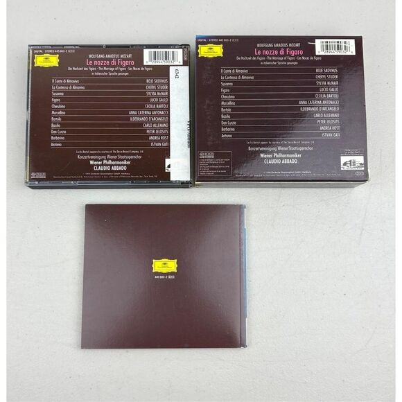 Vtg Wiener Philharmoniker Claudio Abbado Mozart Le Nozze Di Figaro 3 CD Set DGG - Picture 2 of 8